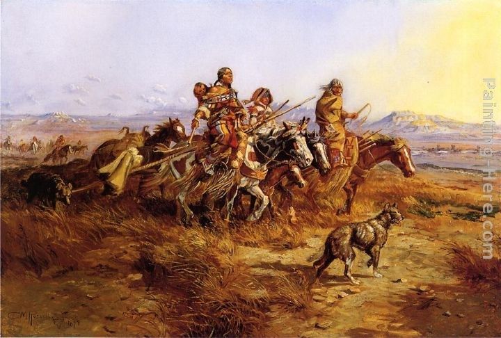 Charles Marion Russell Indian Women Moving